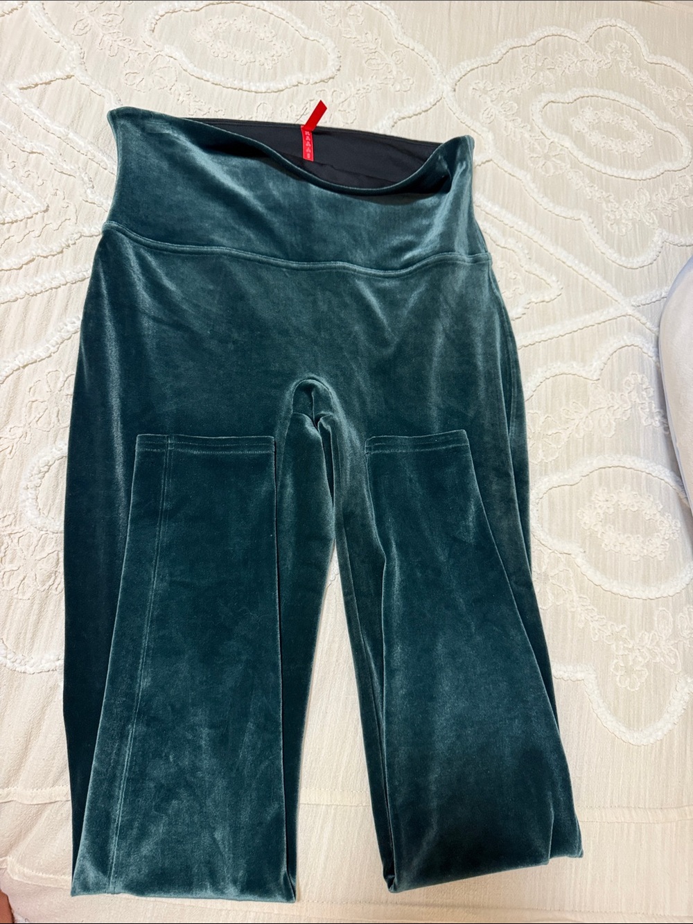 SPANX Velvet Flared Kids Leggings — Dark Teal